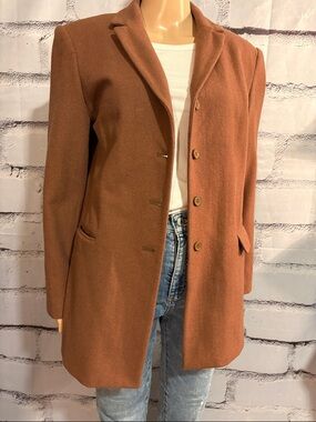 Amazing Max Studio Brown Wool Mix Women’s Blazer Jacket SZ Large